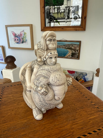 Rare John Biccard Crushed Marble Sculpture – Vintage Collectible South African Art Figurine, 1990s Whimsical Design