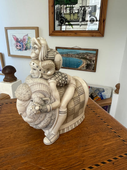 Rare John Biccard Crushed Marble Sculpture – Vintage Collectible South African Art Figurine, 1990s Whimsical Design
