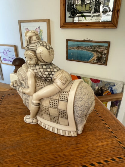Rare John Biccard Crushed Marble Sculpture – Vintage Collectible South African Art Figurine, 1990s Whimsical Design