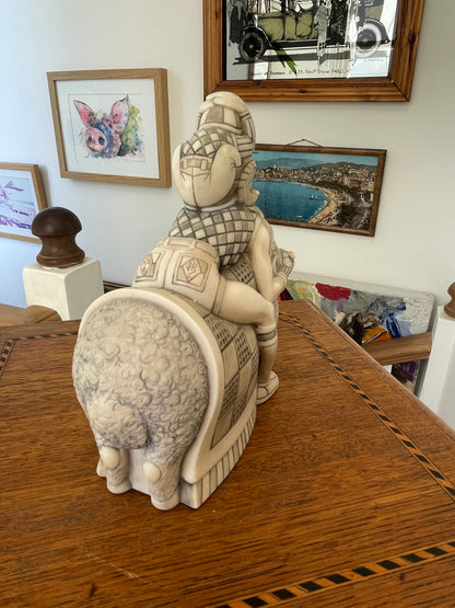 Rare John Biccard Crushed Marble Sculpture – Vintage Collectible South African Art Figurine, 1990s Whimsical Design