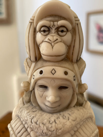 Rare John Biccard Crushed Marble Sculpture – Vintage Collectible South African Art Figurine, 1990s Whimsical Design