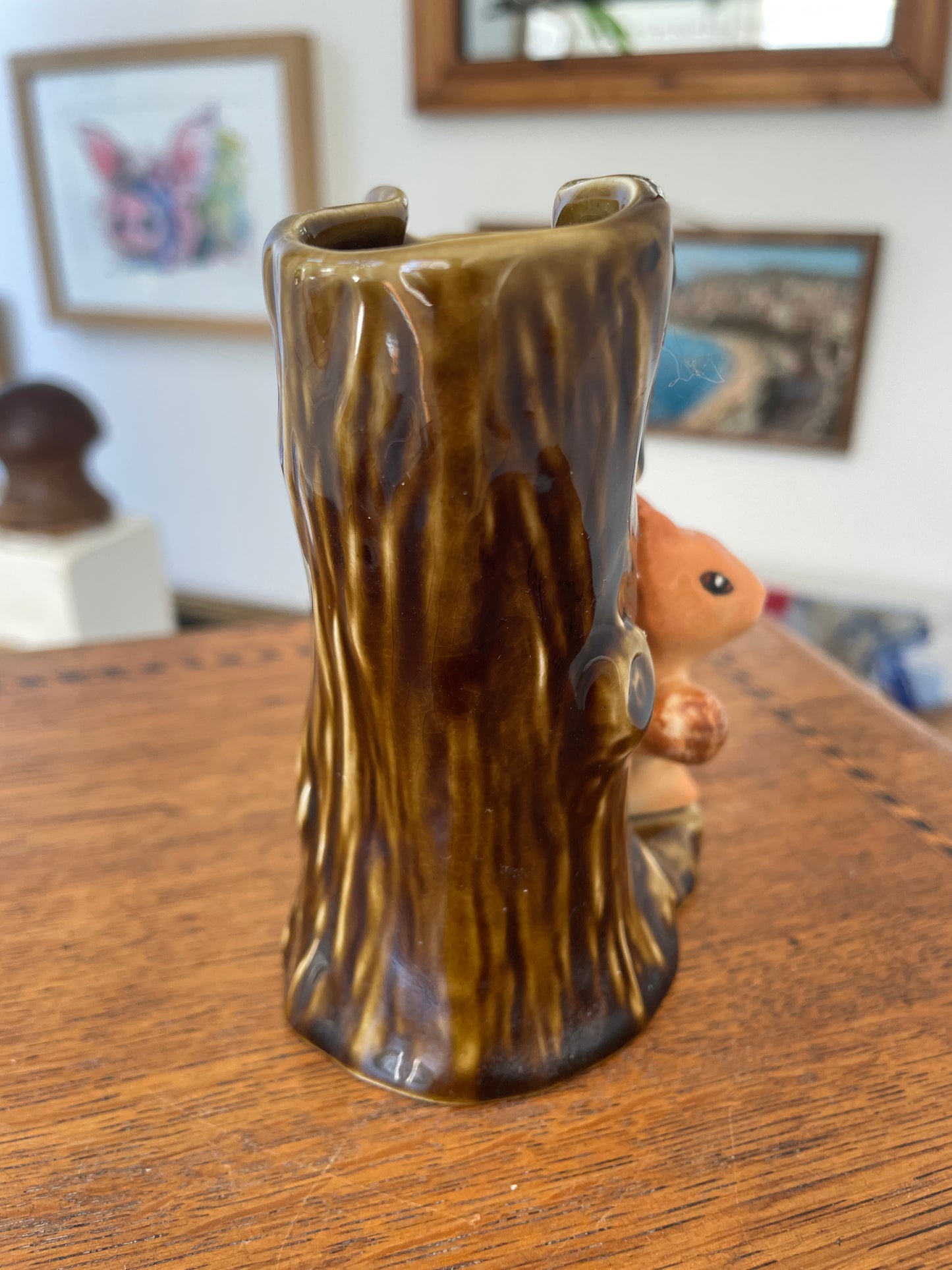 Vintage Sylvac Squirrel Vase 4233 Mid Century Woodland Pottery Made in England
