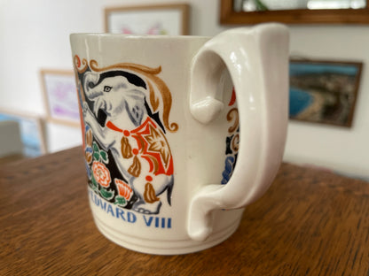 Rare Edward VIII Coronation Mug by Laura Knight RA, 1937 Woods Ivory Ware, Abdication Royal Memorabilia, Vintage British Collectible