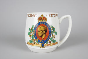 Rare 1937 King Edward VIII Coronation Mug – British Pottery Manufacturers Federation Official Design – Royal Collectible Souvenir Cup