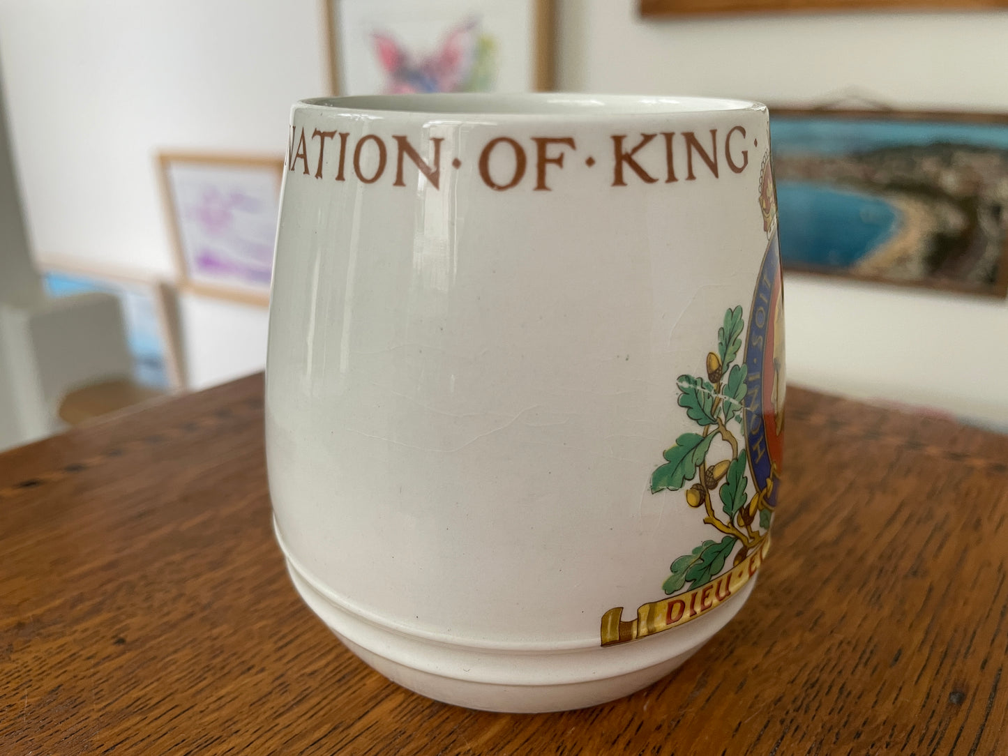 Rare 1937 King Edward VIII Coronation Mug – British Pottery Manufacturers Federation Official Design – Royal Collectible Souvenir Cup