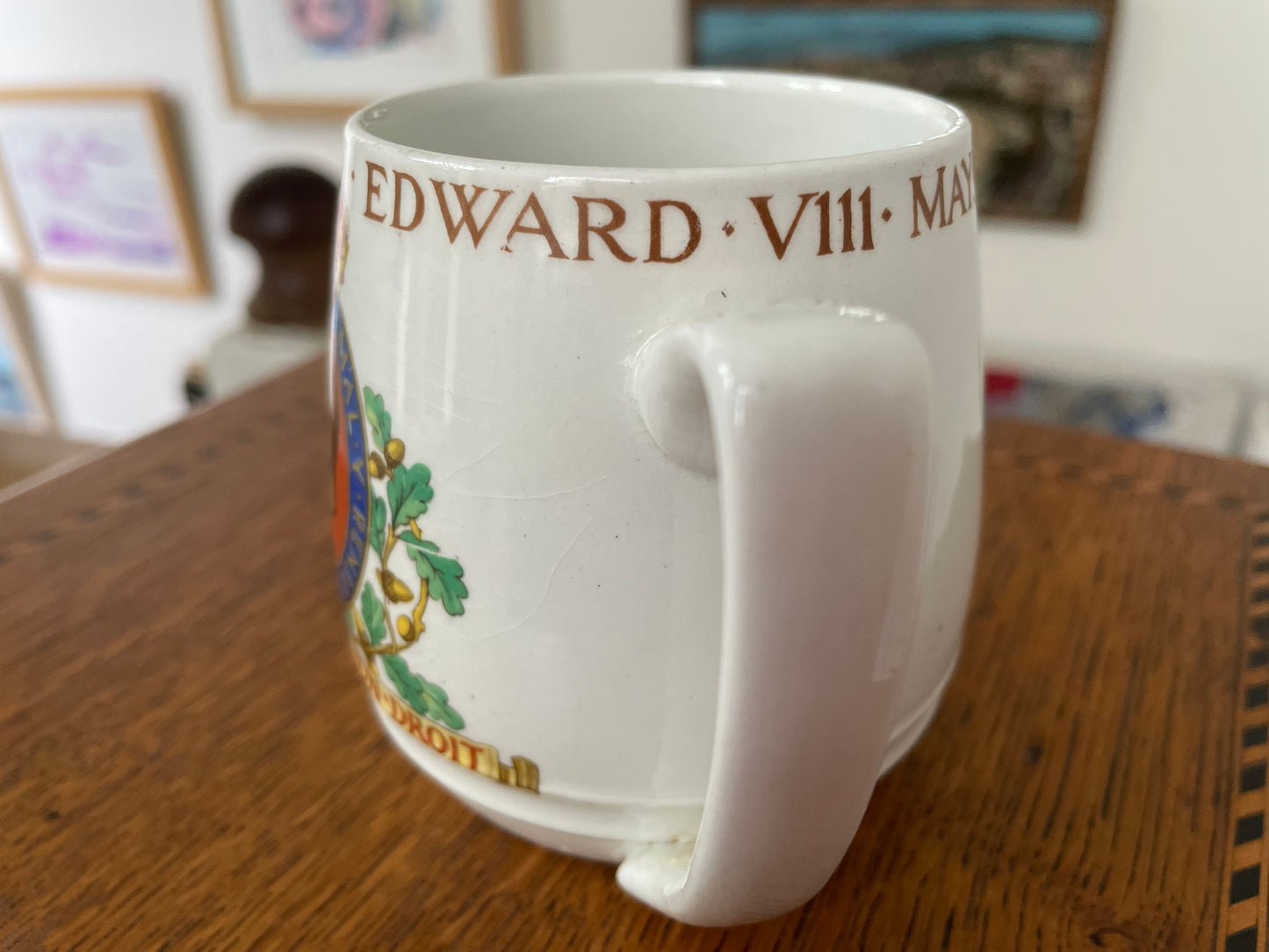 Rare 1937 King Edward VIII Coronation Mug – British Pottery Manufacturers Federation Official Design – Royal Collectible Souvenir Cup