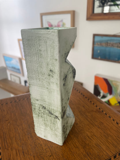 Vintage Carn Pottery Vase – Geometric Abstract Studio Pottery, Newlyn Cornwall, Mid 20th Century Modernist British Ceramic