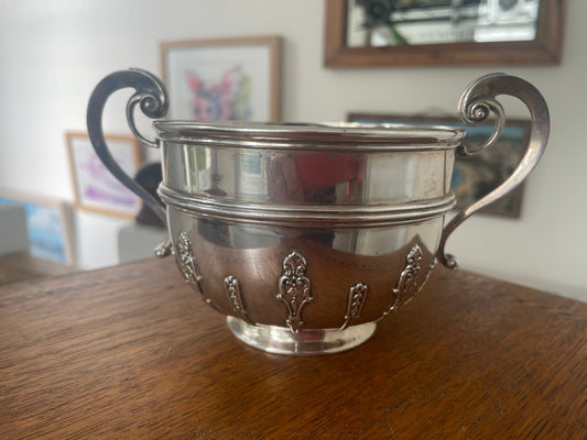 Edwardian Solid Silver Sugar Bowl, Garrard & Co London 1909, Sebastian Garrard, Antique Sterling Silver Bowl, 316g