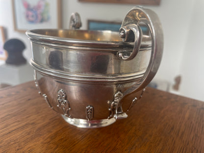 Edwardian Solid Silver Sugar Bowl, Garrard & Co London 1909, Sebastian Garrard, Antique Sterling Silver Bowl, 316g