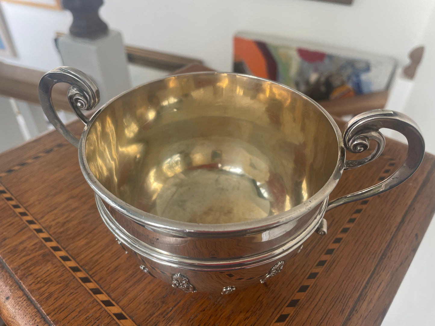 Edwardian Solid Silver Sugar Bowl, Garrard & Co London 1909, Sebastian Garrard, Antique Sterling Silver Bowl, 316g