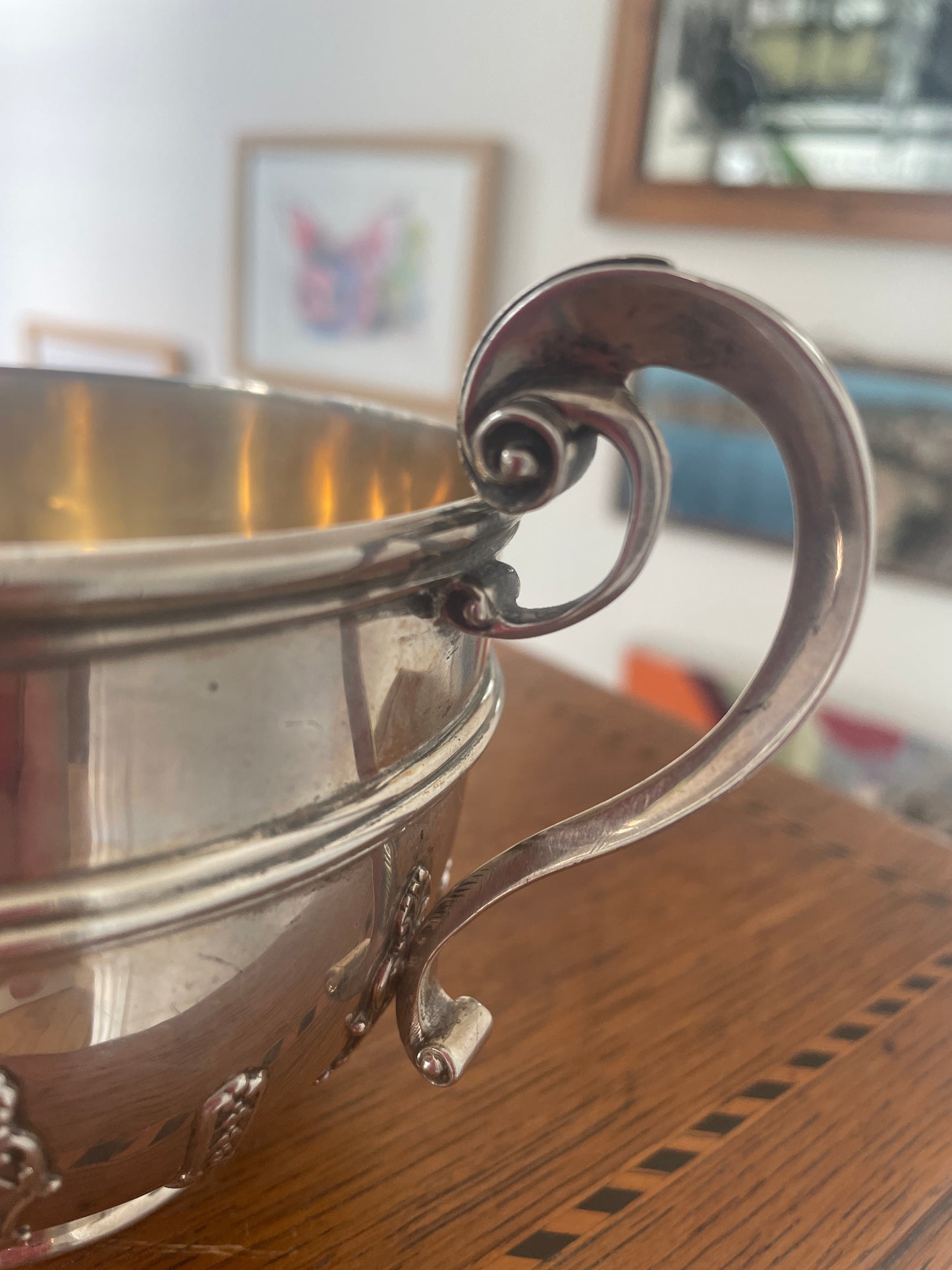 Edwardian Solid Silver Sugar Bowl, Garrard & Co London 1909, Sebastian Garrard, Antique Sterling Silver Bowl, 316g