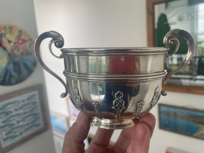 Edwardian Solid Silver Sugar Bowl, Garrard & Co London 1909, Sebastian Garrard, Antique Sterling Silver Bowl, 316g