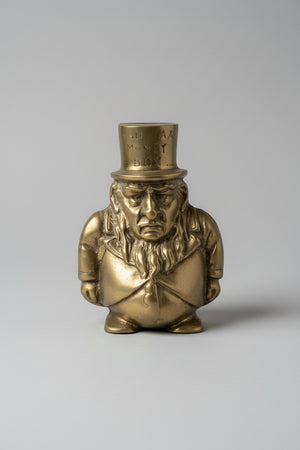Antique Brass Paul Kruger “Transvaal Money Box” – Made in England Boer War Era Cast Metal Novelty Coin Bank c.1900