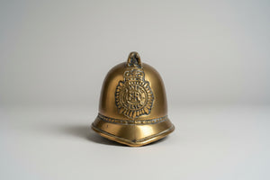 Vintage Brass Police Helmet Money Box – E II R Metropolitan Police Bobby Helmet Coin Bank, Made in England c.1960s