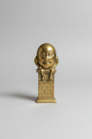 Vintage Brass Humpty Dumpty Money Box – 1950s English Nursery Rhyme Character Coin Bank, Mid-Century Brass Collectible (15 cm)