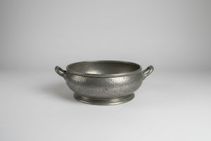 Antique Unity Pewter Arts and Crafts Bowl – Hand-Hammered Twin-Handled English Pewter, Art Deco Design c.1920s, 27cm