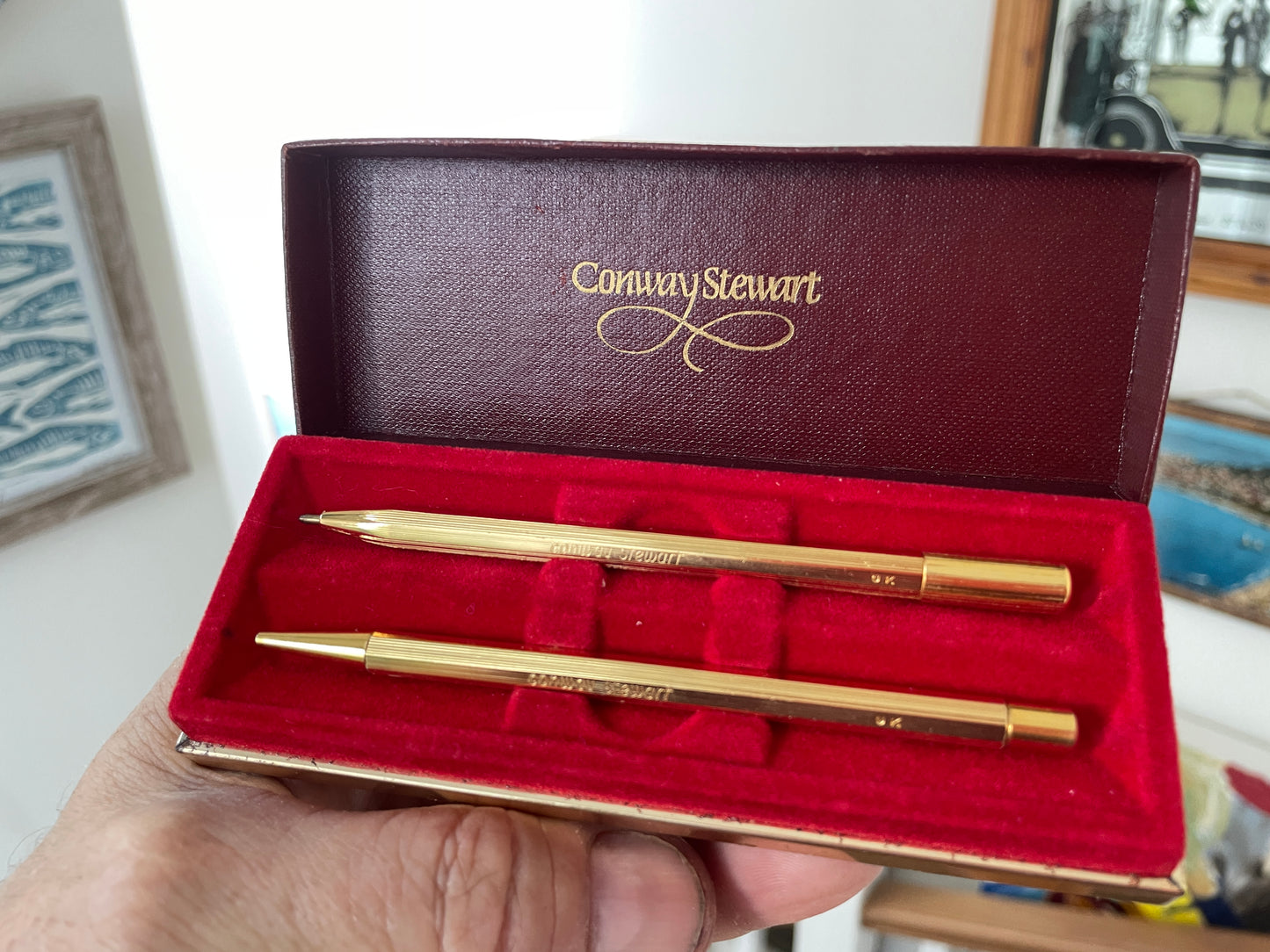 Vintage Conway Stewart Gold Ballpoint Pen and Pencil Set – Boxed UK-Made Writing Set, 1970s Executive Gift