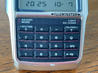 Vintage Casio DBC-32 Data Bank Illuminator Calculator Watch 90s Retro Wristwatch