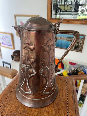 Antique Art Nouveau Copper Jug by Joseph Sankey and Sons c1905 - English Arts and Crafts