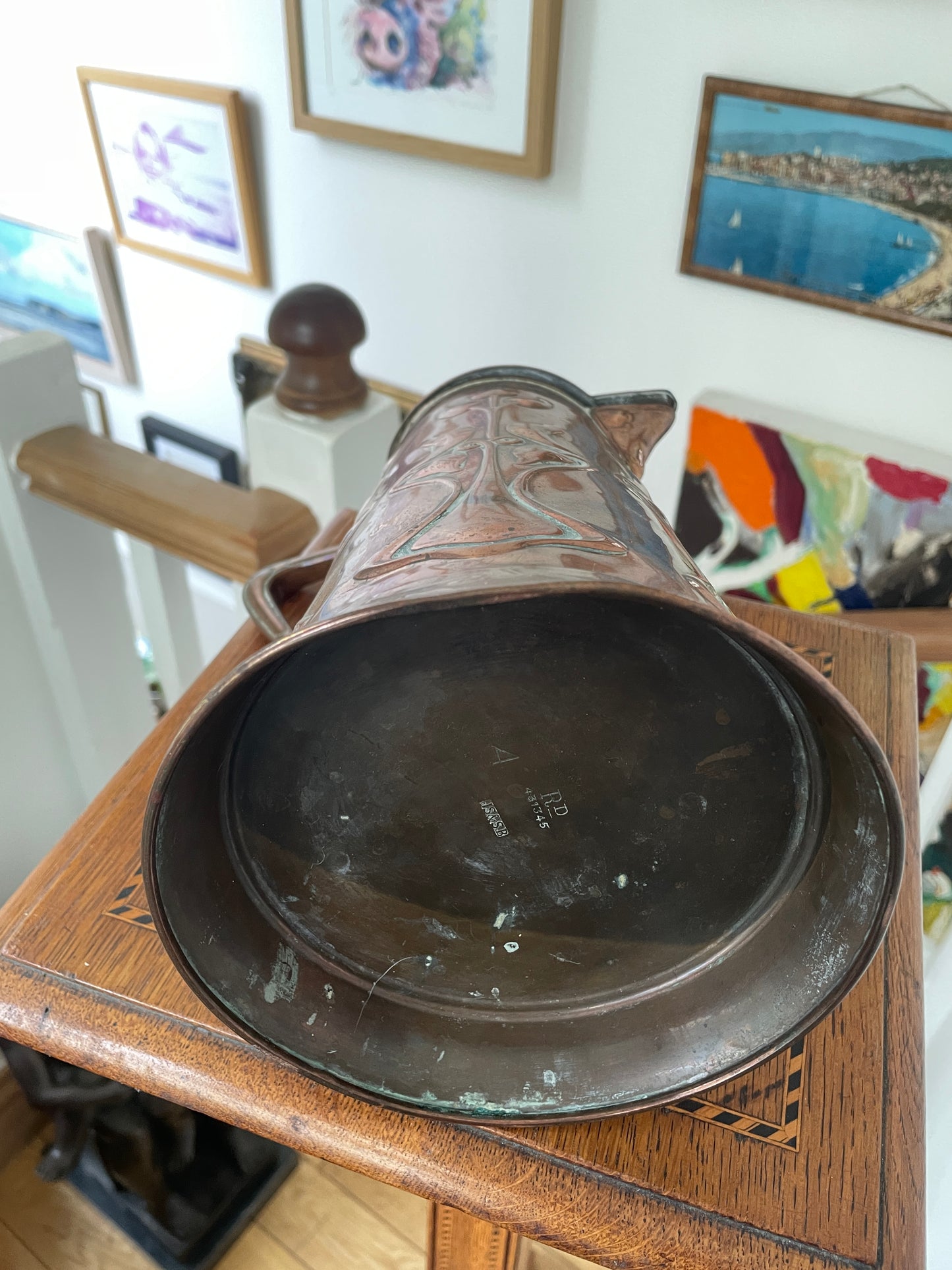 Antique Art Nouveau Copper Jug by Joseph Sankey and Sons c1905 - English Arts and Crafts