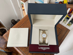 Longines La Grande Classique Ladies Watch  Ref L4 209 2 Gold and Steel Bracelet  Swiss Quartz Box & Papers 2015
