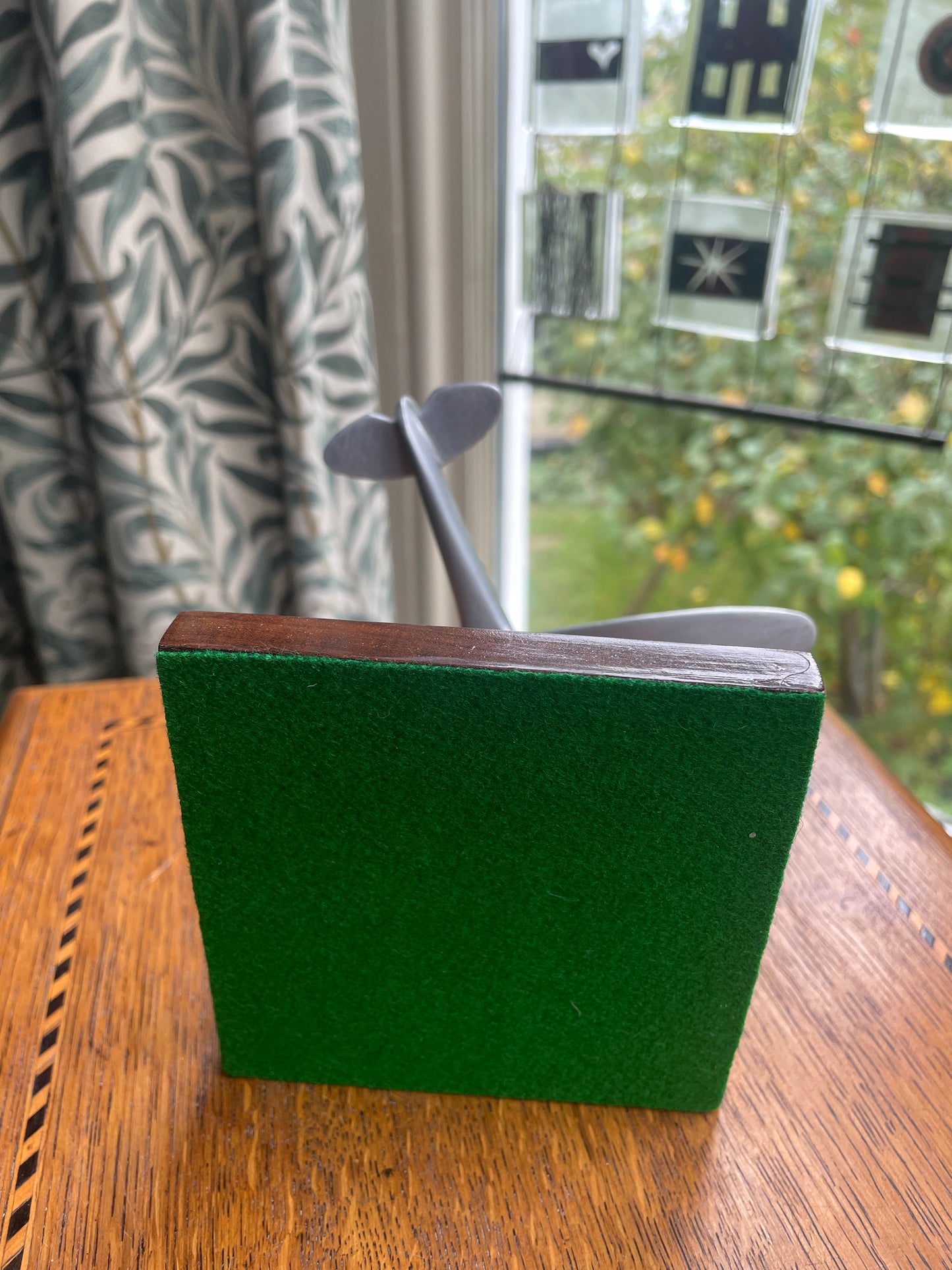 Vintage Aluminium Spitfire Desk Model on Wooden Plinth – 1940s–50s British Aviation Memorabilia, RAF Fighter Plane Sculpture