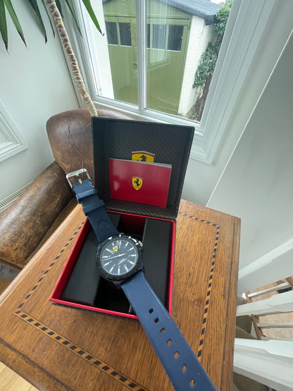 Ferrari Scuderia Quartz Wristwatch – Original Boxed Blue Silicone Model