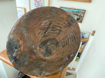 Antique Copper Riveted Jug – Hand-Forged Rustic Water Pitcher with Verdigris Patina (c. early 19th Century)