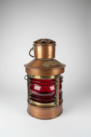 Antique Dutch Copper Ship Lantern – ‘Tweekleur’ Port and Starboard Navigation Light (c.1900–1920)