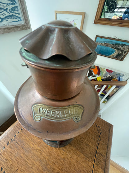 Antique Dutch Copper Ship Lantern – ‘Tweekleur’ Port and Starboard Navigation Light (c.1900–1920)