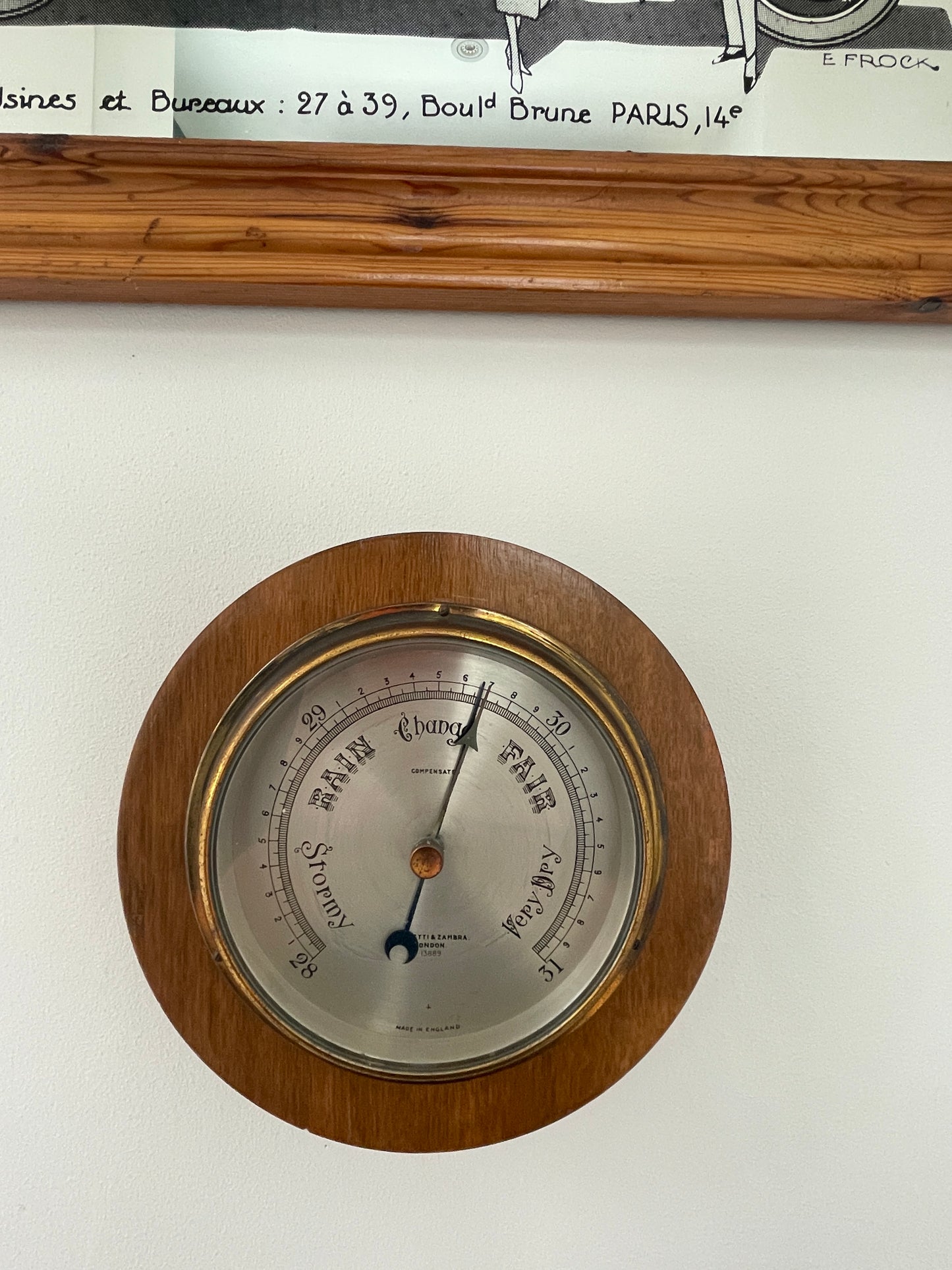 Antique English Wall Barometer – Negretti & Zambra London Compensated Aneroid (c.1900)