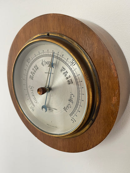 Antique English Wall Barometer – Negretti & Zambra London Compensated Aneroid (c.1900)