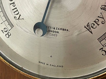 Antique English Wall Barometer – Negretti & Zambra London Compensated Aneroid (c.1900)