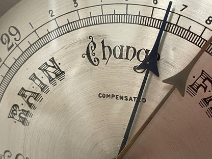 Antique English Wall Barometer – Negretti & Zambra London Compensated Aneroid (c.1900)