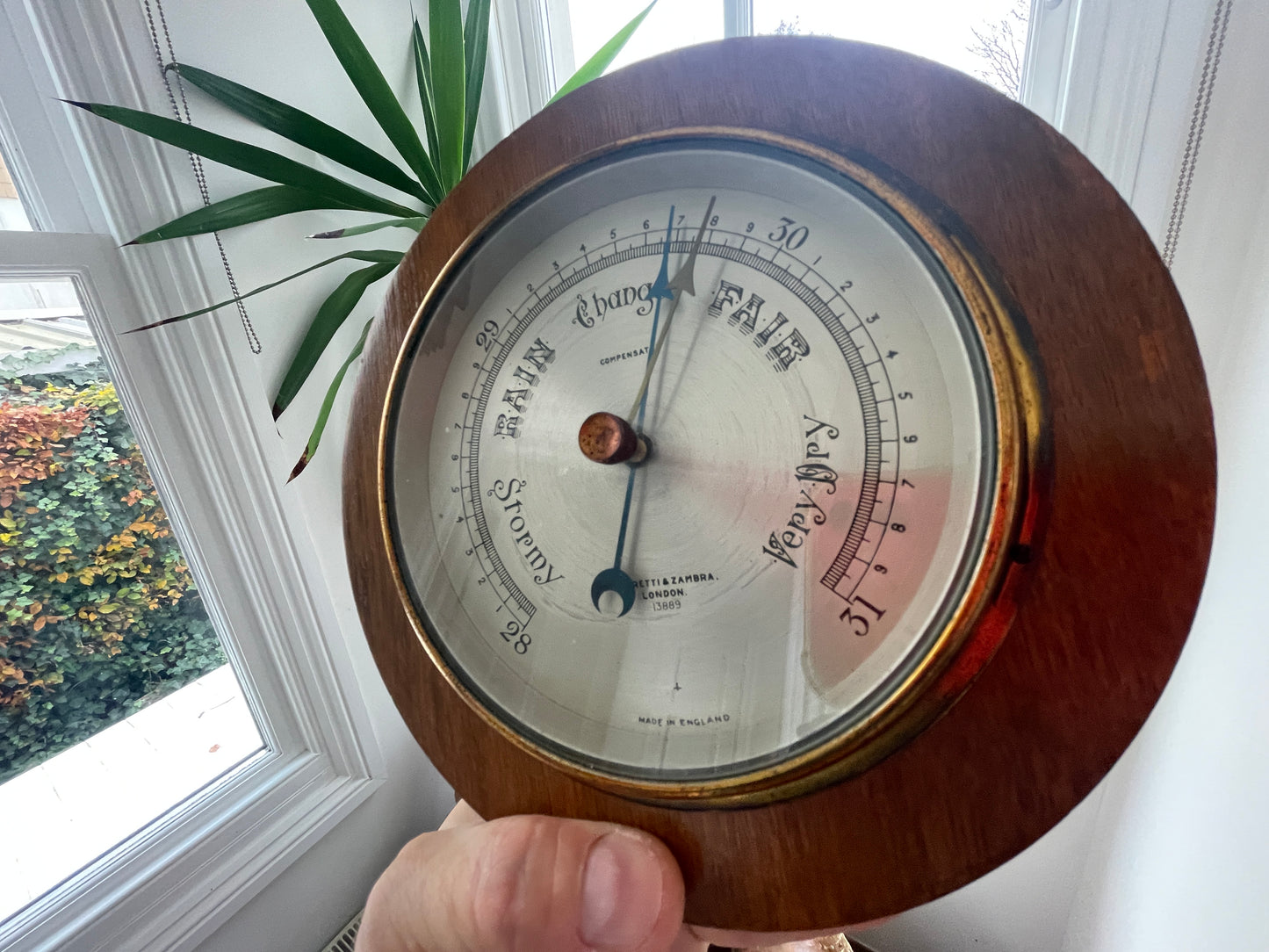 Antique English Wall Barometer – Negretti & Zambra London Compensated Aneroid (c.1900)
