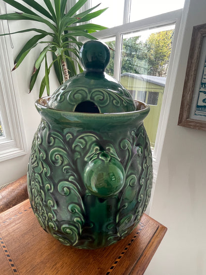 Antique West German Ceramic Punch Bowl – Bay Keramik Majolica Glazed ‘Bowlle’ Punch Server (c.1960s)