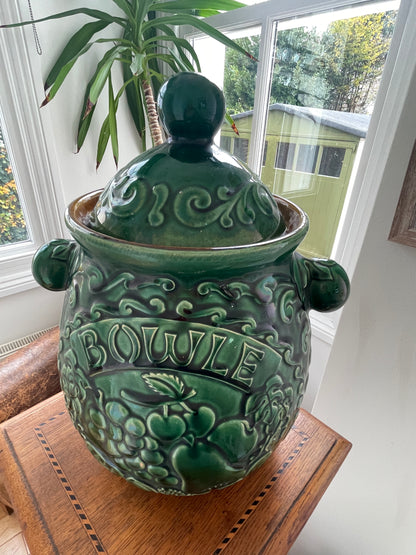 Antique West German Ceramic Punch Bowl – Bay Keramik Majolica Glazed ‘Bowlle’ Punch Server (c.1960s)