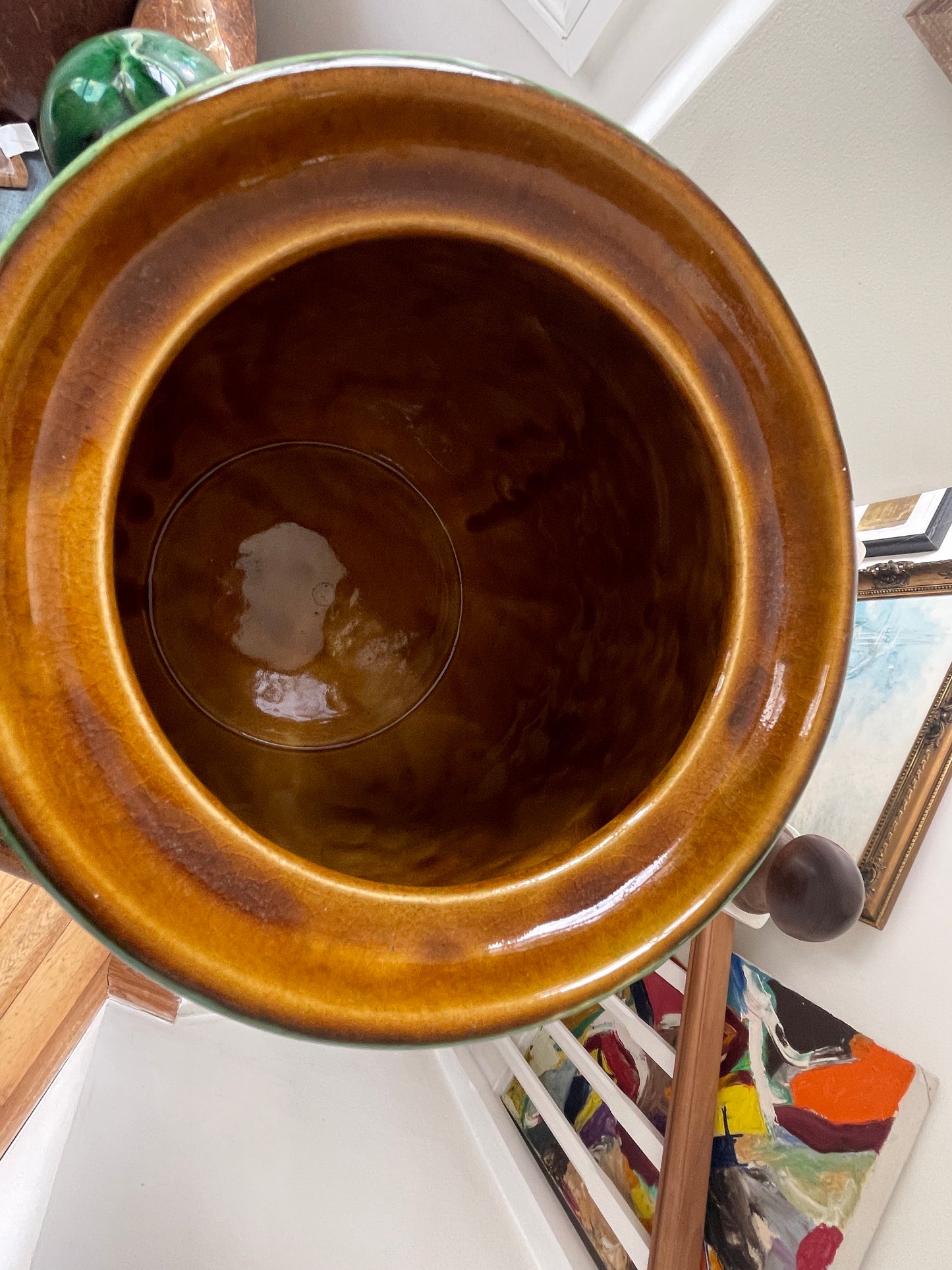 Antique West German Ceramic Punch Bowl – Bay Keramik Majolica Glazed ‘Bowlle’ Punch Server (c.1960s)