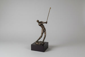 Vintage American Cast Bronze – Bernard Kim Limited Edition Golfer Sculpture (c.20th Century)
