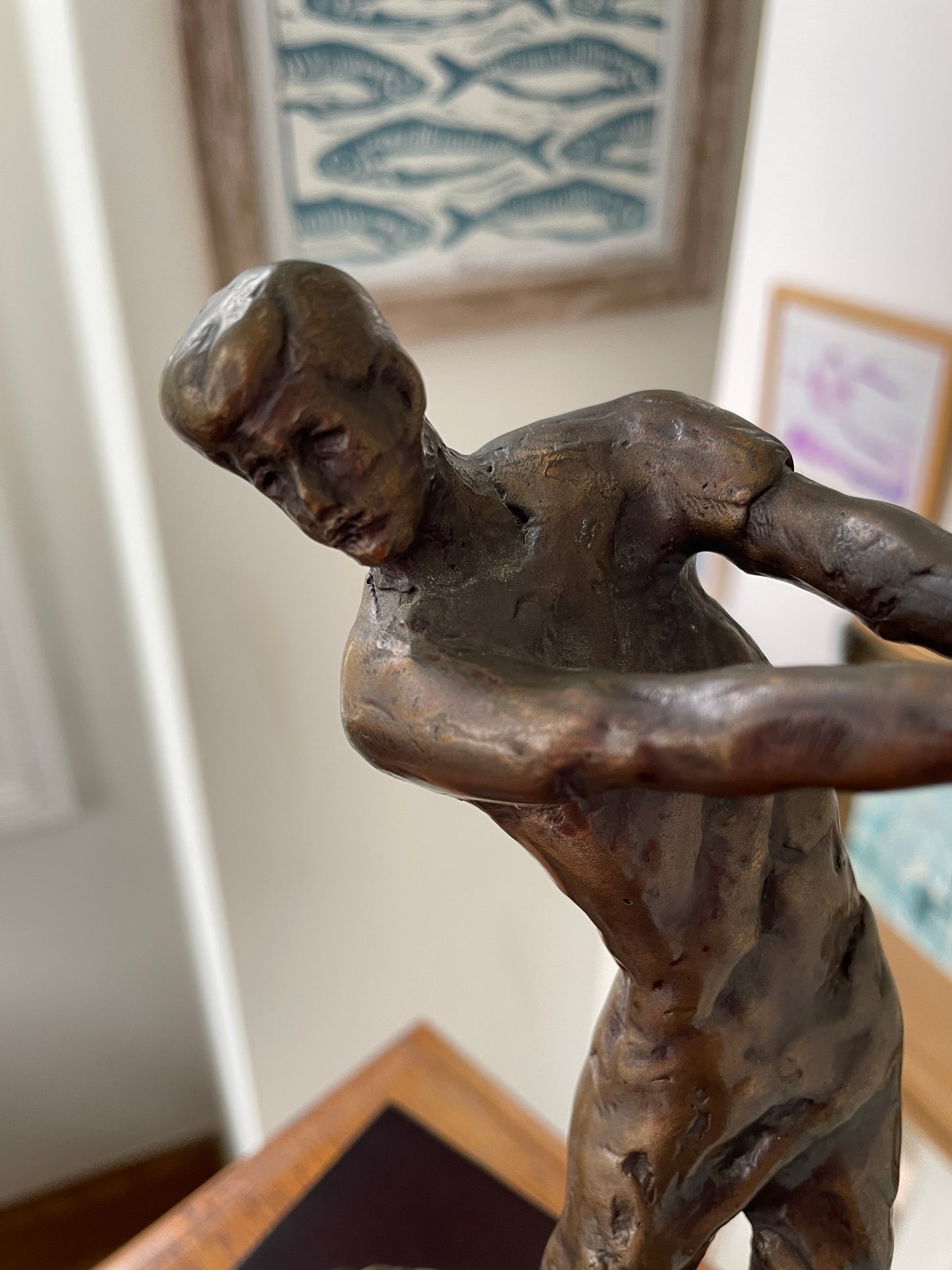 Vintage American Cast Bronze – Bernard Kim Limited Edition Golfer Sculpture (c.20th Century)
