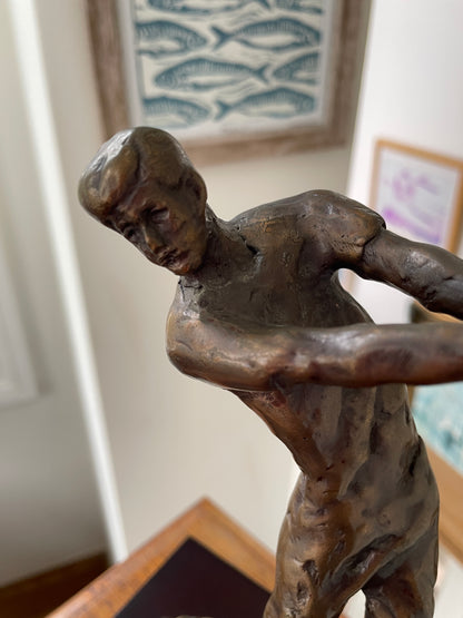 Vintage American Cast Bronze – Bernard Kim Limited Edition Golfer Sculpture (c.20th Century)