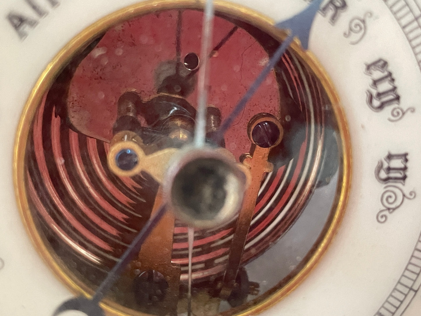 Antique German Aneroid Barometer – G. Lufft Stuttgart Oak-Cased Wall Barometer with Visible Movement (c.1900)