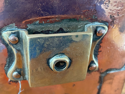 Antique British Copper Ship’s Lantern – “TARBOAR” Navigation Light with Blue Fresnel Lens (c.1900–1920)