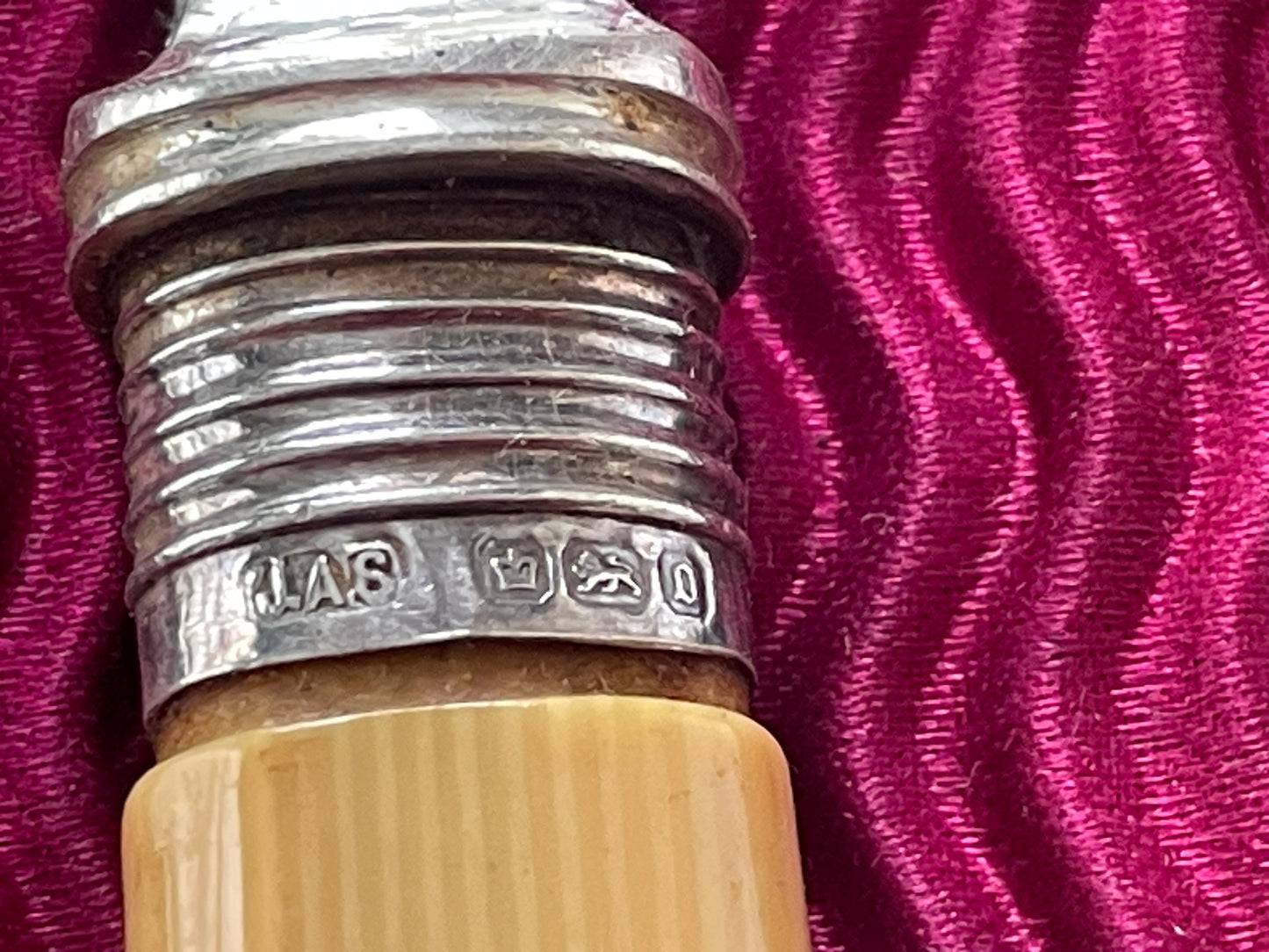 Antique Sheffield Silver & EPNS Fish Knife and Fork Set – Ivorine Handles, J.A. Scholes, Date Letter D (c.1900)