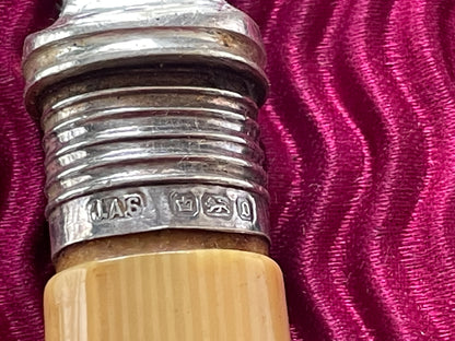 Antique Sheffield Silver & EPNS Fish Knife and Fork Set – Ivorine Handles, J.A. Scholes, Date Letter D (c.1900)