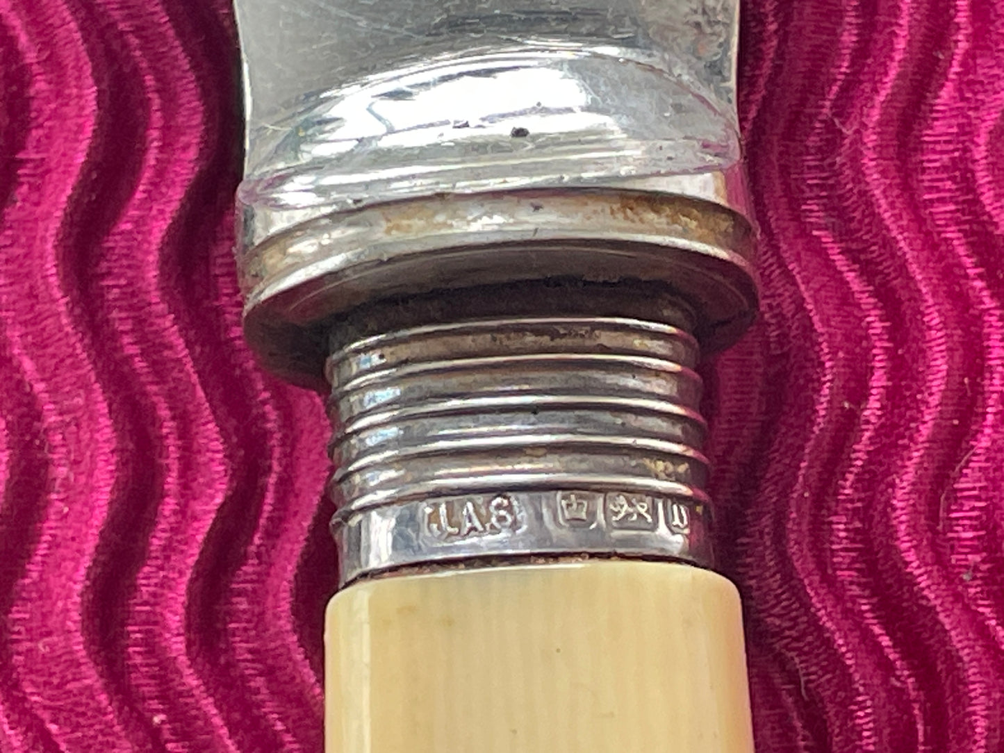 Antique Sheffield Silver & EPNS Fish Knife and Fork Set – Ivorine Handles, J.A. Scholes, Date Letter D (c.1900)