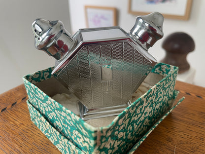Vintage British Art Deco Chrome Plated Salt and Pepper Shaker – Double-Ended Travel Cruet, RD 860510 (c.1930s)