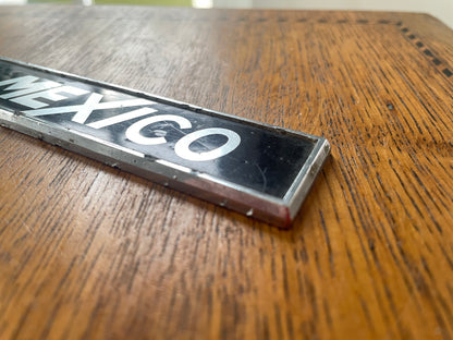 Ford Escort Mk1 Mexico Wing, Fender, Boot Lid Badge  – Chrome and Black Metal Car Emblem (c.1970s)