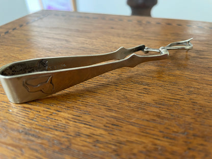 Antique British Silver-Plated Mechanical Sugar Nips – N T & S Art Deco Lion Design Sugar Breakers, Registered Design 702274 (c.1920s)