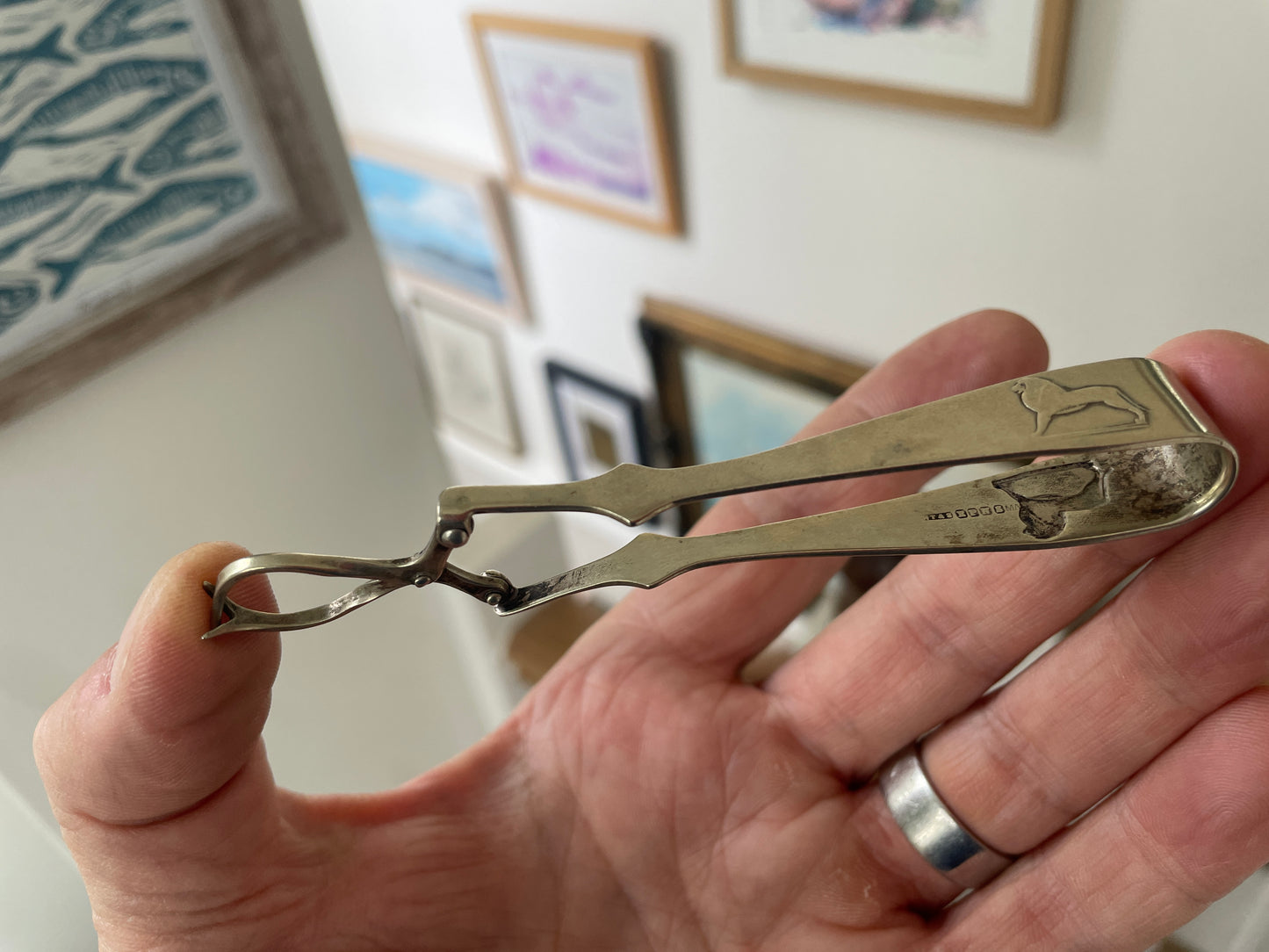 Antique British Silver-Plated Mechanical Sugar Nips – N T & S Art Deco Lion Design Sugar Breakers, Registered Design 702274 (c.1920s)